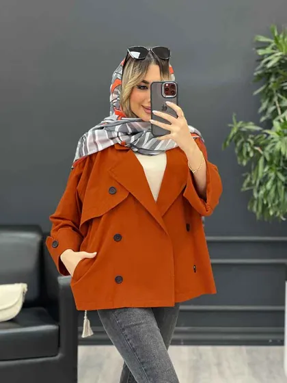 مانتو لینن ژیله دکمه دار