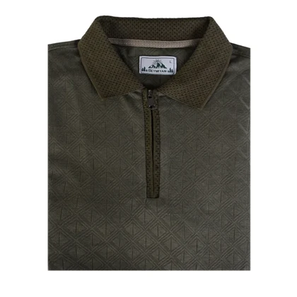 پولوشرت نیم زیپ طرح لوزی مردانه