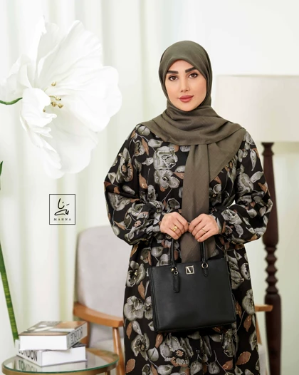 روسری وال اسلپ زیتونی دودی