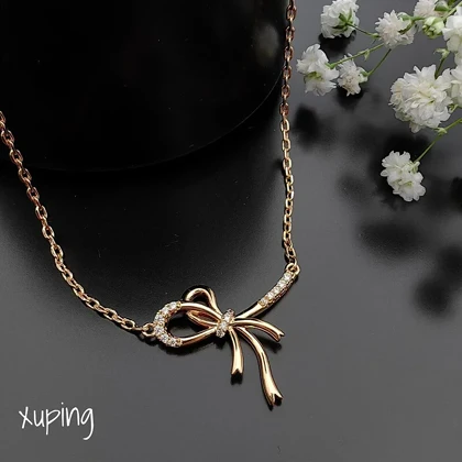 گردنبند پاپیونی نگین‌دار ژوپینگ، ظرافت در اوج درخشش Xuping