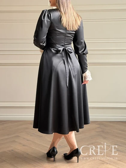 پیراهن ساتن مرلین سرآستین تور