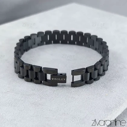 دستبند رولکس سه رج کلاسیک مشکی 40138