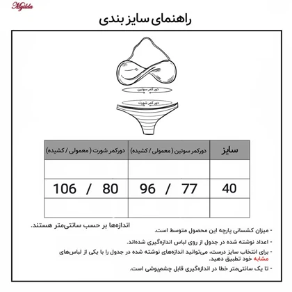 مایو دو تکه زنانه رنگ مشکی اسمارا