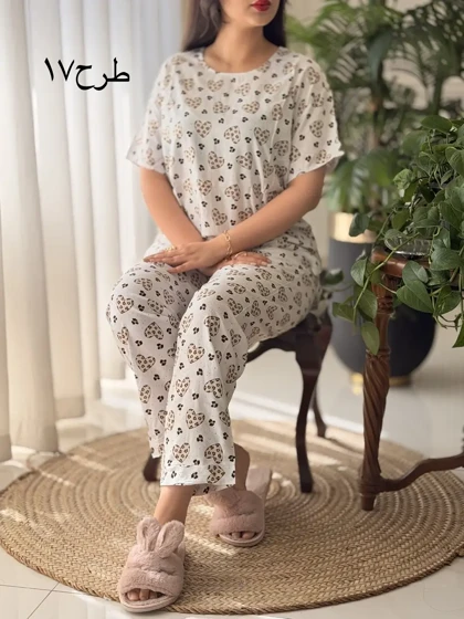 ست تیشرت شلوار تمام نخ کد2623