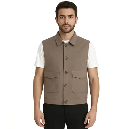 جلیقه اورسایز یقه کلاسیک مردانه - 3162519