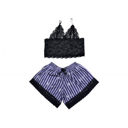 ست نیم‌تنه گیپور و شلوارک طرح ویکتوریا سکرت 114