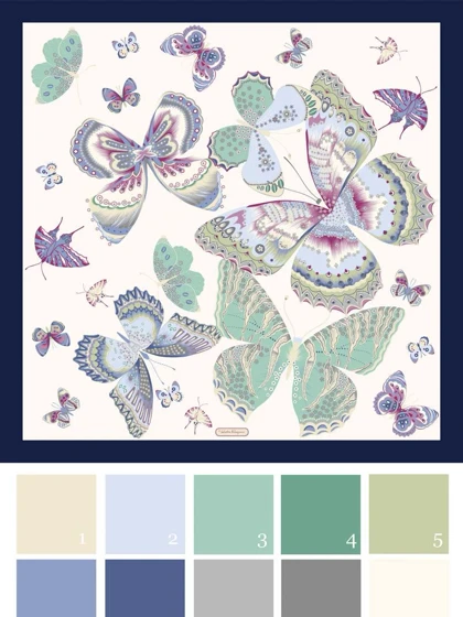 روسری ابریشم پروانه ای