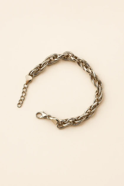 دستبند استیل زنجیری زنانه مدل کلاسیک