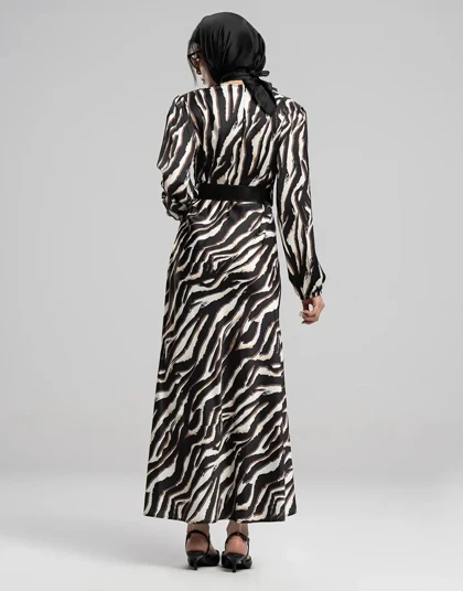 آستین بلند کمربندار ببری