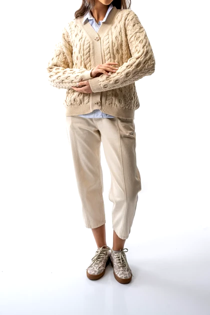 ژاکت بافت برجسته زنانه