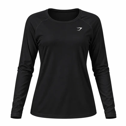 تیشرت ورزشی زنانه آستین بلند طرح GYM SHARK کد 5511