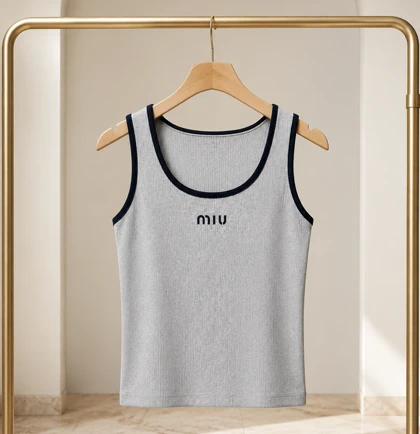 کراپ تاپ زنانه وارداتی فری سایز Miu Miu پارچه کبریتی در 4 رنگ