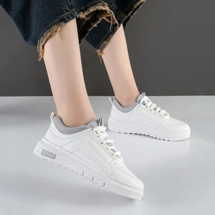 کفش و کتانی زنانه مدل برلین BERLIN رنگ سفید طوسی کد M601