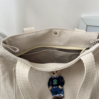 توت بگ کرمی طرح polo bear ساک پارچه ای سایز اسمال