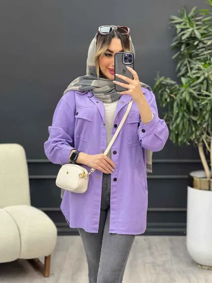 مانتو کتان مداد رنگی