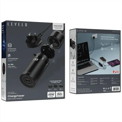 آداپتور مسافرتی چندمنظوره لولو مدل LEVELO Charge Tower GAN