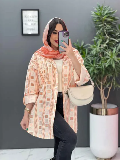مانتو طرحدار سنتی تک جیب