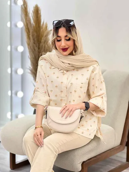 شومیز نچرال طرح گل