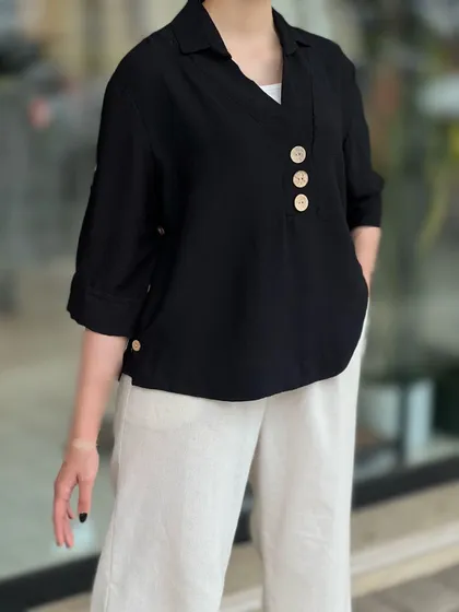 مانتو شومیزی دکمه چوبی کد 469