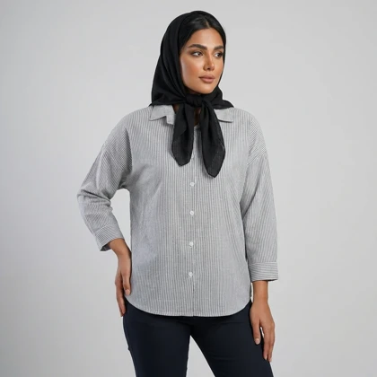 شومیز زنانه راه راه نگین‌دار