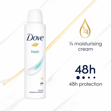 اسپری دئودورانت ضد تعریق داو Dove مدل Fresh حجم 250 میلی لیتر