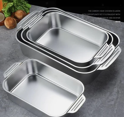 تابه سرو دسته دار استیل مستطیل سیلور