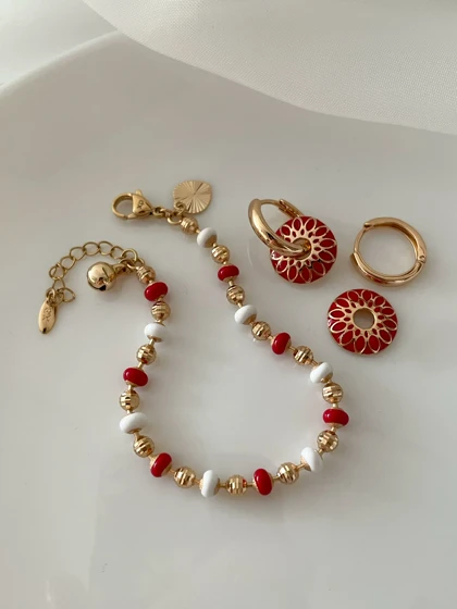 دستبند و گوشواره میناکاری ژوپینگ