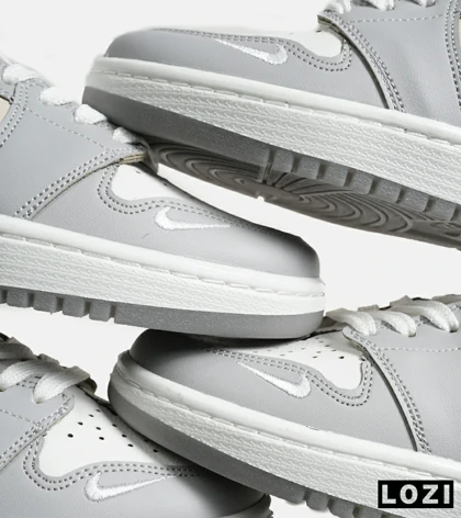 کفش کتانی مردانه طوسی کرم آبی نایک NIKE jordan 1