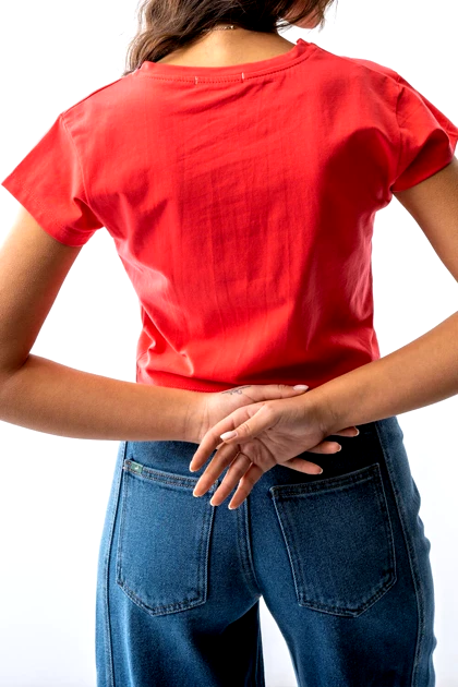 تیشرت کراپ اسلیم آستین کوتاه زنانه