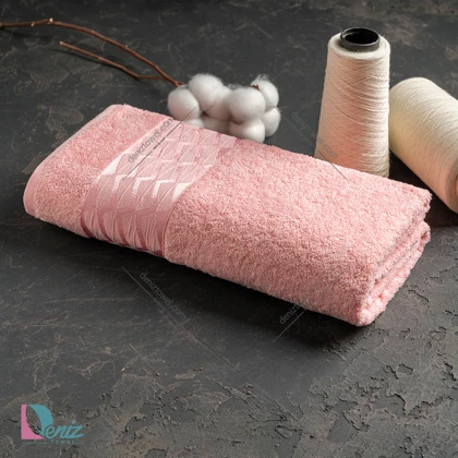 حوله حمامی طرح آرام رنگ گلبهی