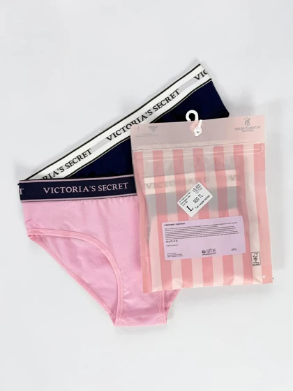 شورت اسلیپ زنانه نخ پنبه کمر کش ساده بسته 2 عددی ویکتوریا سکرت Victoria's Secret