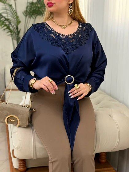 شومیز دانتل ساتن 3715