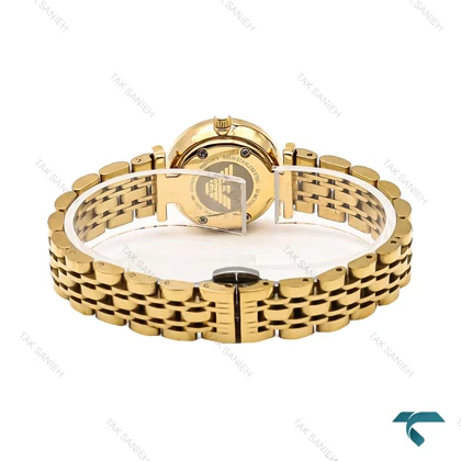 ساعت زنانه امپریو آرمانی مینی طلایی صفحه نقره ای نگین Armani-6690-L