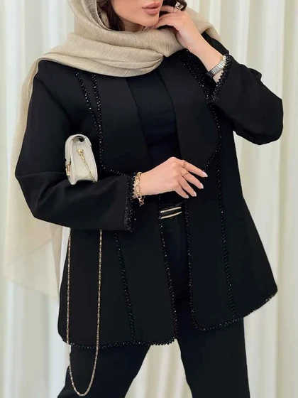 مانتو کریستال دوزی برش‌دار