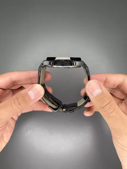 ساعت مچی اودمار پیگه بند چرمی صفحه طوسی Audemars Piguet