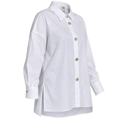 شومیز سفید با دکمه طلایی برند River Island مراکش سایز 38 تا 42 کد 3464