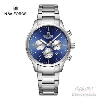 ساعت مچی مردانه سه موتور برند نیوی فورس NAVIFORCE 8076 استیل