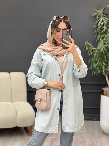 مانتو کتان دو جیب پرناز