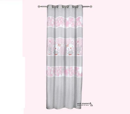 پرده اتاق کودک رزبرن طرح LITTLE BUNNY