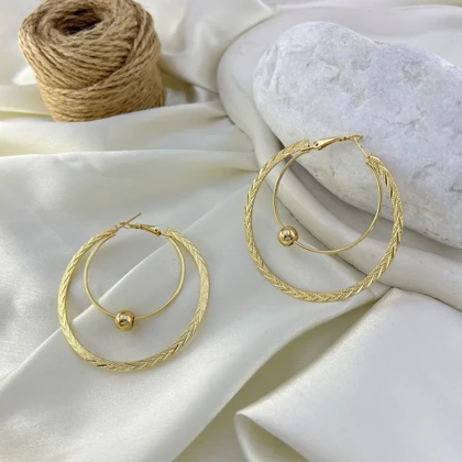 گوشواره زنانه حلقه‌ای مدل آمیتیس