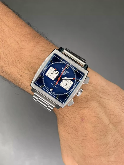 ساعت مچی تگ هویر موناکو بند سیلور صفحه آبی Tag Heuer Monaco