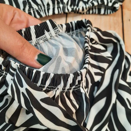 شومیز وشورت دخترانه راه راه سفید مشکی