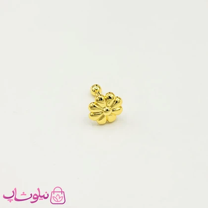 پیرسینگ گوش طرح گل طلایی