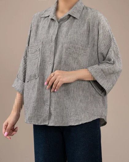 شومیز لینن زارا طوسی کد 29899