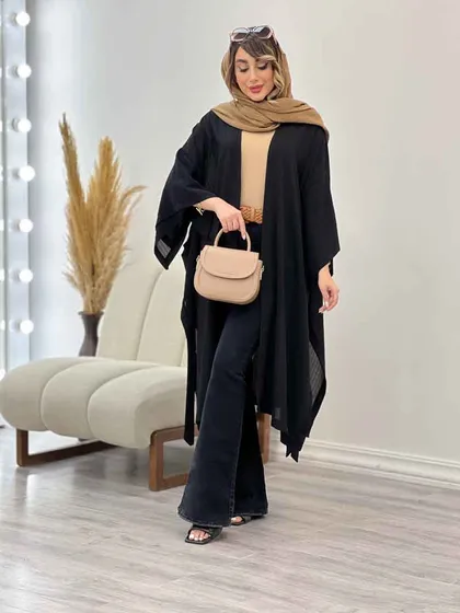 مانتو آستین دوبل بغل بند دار