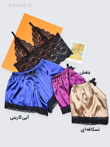 لباس خواب گیپور و ساتن زنانه