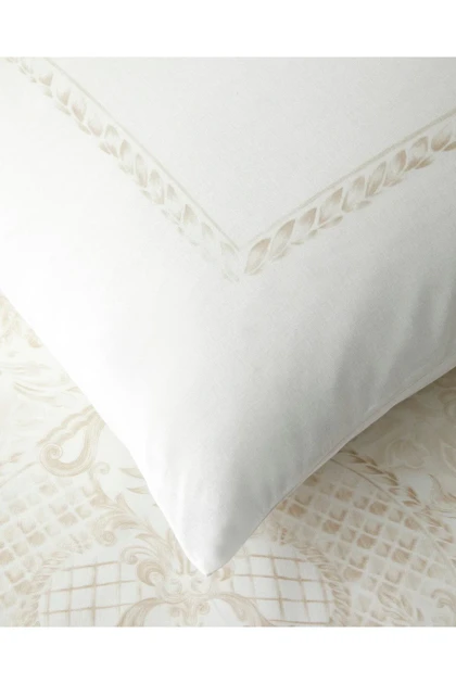 سرویس روتختی دو نفره با ملحفه کشدار English Home مدل Elegance Fleure پنبه‌ای - بژ