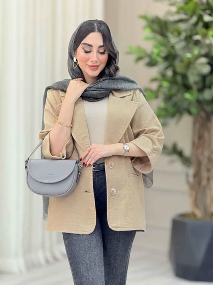 مانتو آستین پاکتی جیب نما ترگل