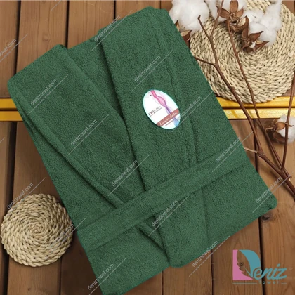 حوله تن پوش سوپر سایز طرح کارن رنگ سبز سیر