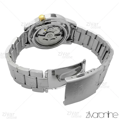 ساعت سیکو 5 اصل مردانه صفحه سفید ایندکس طلایی اتوماتیک 104175